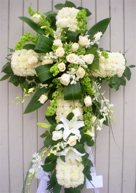 Funeral Cross Sympathy Rose Lily And Orchid Combination By Honey