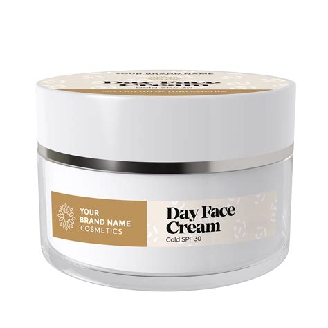Day Face Cream With Gold Particles 50ml Private Label Natural Skin