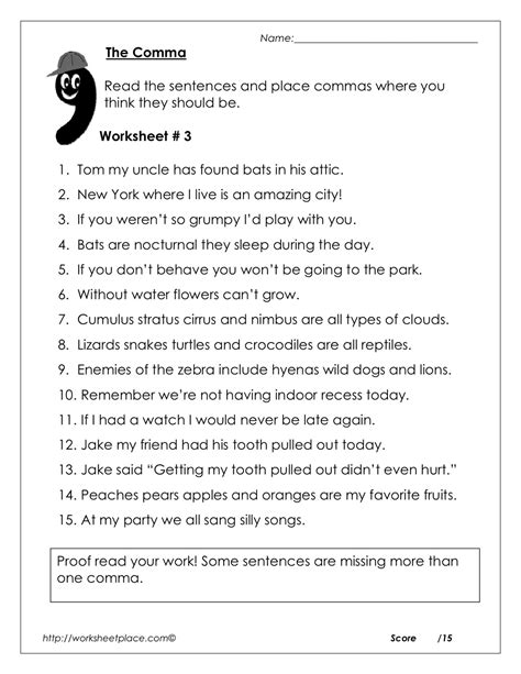 17 Best Images Of Comma Practice Worksheets Comma Splice