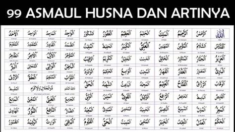Setiap muslim dianjurkan untuk mengingat allah swt dengan melafalkan asmaul husna. 99 Asmaul Husna (Nama nama Allah) Serta Artinya: Lengkap ...