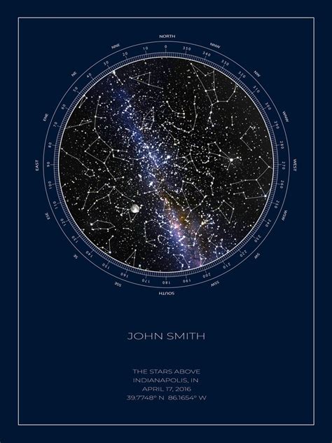 Custom Star Map Real Night Sky Night Sky Map Constellation Etsy
