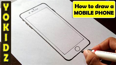How To Draw Mobile Phone Easy How To Draw A Phone Youtube