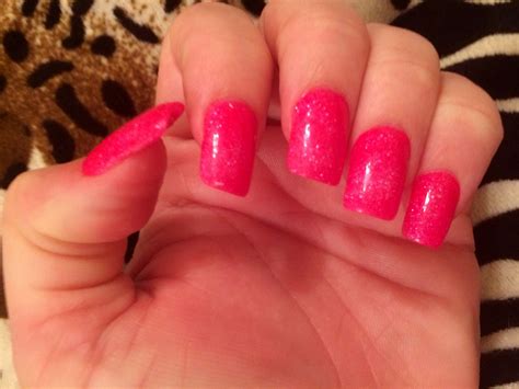 7914 Nails Neon Pink Sparkle Acrylic Powder Pink Sparkle Acrylic