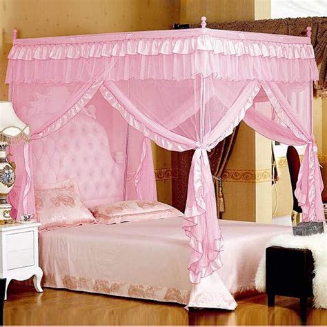 Mengersi Princess 4 Corners Post Canopy Bed Curtains For Girls Boys
