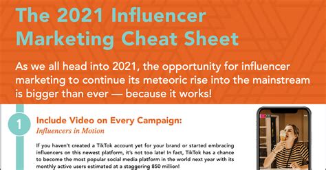 The Influencer Marketing Cheat Sheet Linqia