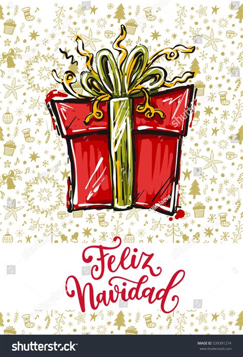 Feliz Navidad Holidays Greeting Card Spanish Stock Vector Royalty Free