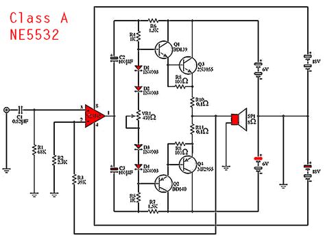 Ne5532 Class A Power Amplifier Electronic Circuit