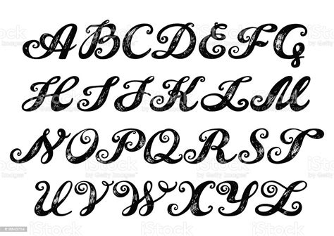 Calligraphy Alphabet Typeset Lettering Stock Illustration Download