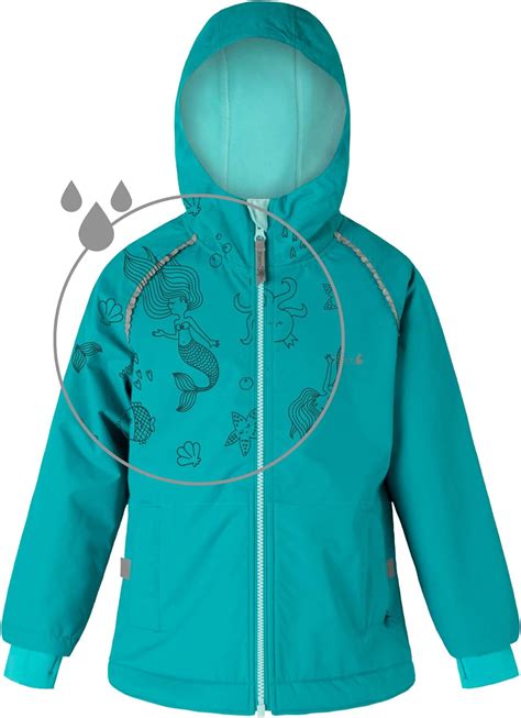 Therm Girls Rain Jacket Lightweight Raincoat For Kids Toddler With