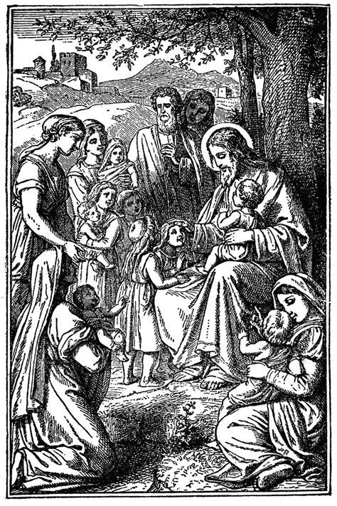 Jesus Blesses The Little Children When They Are Brought To Him