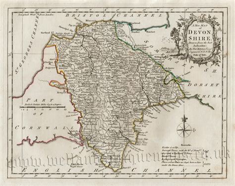 A New Map Of Devon Shire Drawn From The Best Authorities Ex