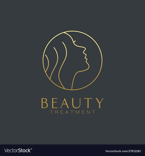 Beauty Face Salon Linear Logo Royalty Free Vector Image