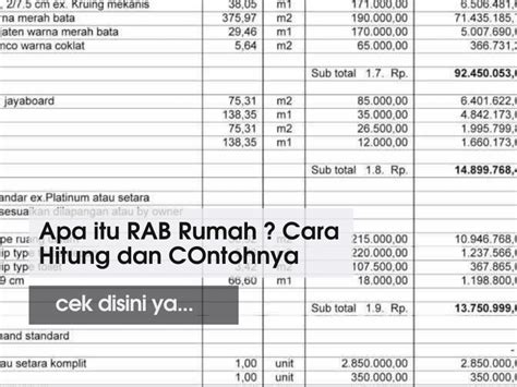 Mengenal Tujuan Pembuatan Cara Hitung Dan Penyusunan Contoh Rab Rumah Vrogue