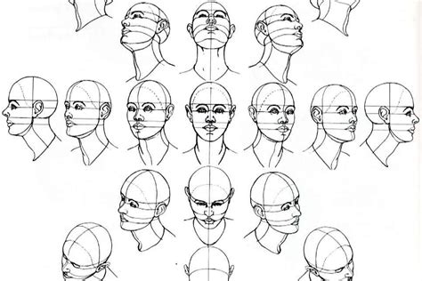 Anime head side view guideline construction process. Drawing Face Looking Up Drawing A Face Looking Down How To ...