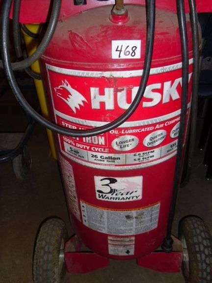 Husky 5hp 26 Gallon Upright Air Compessor Dallas Online Auction Company