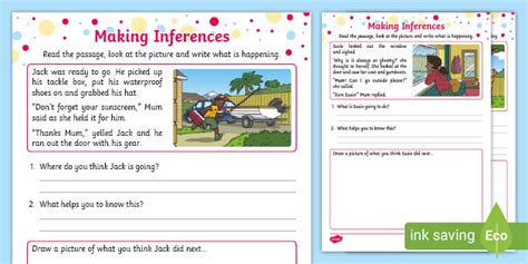 Drawing Inferences Worksheet Primary English Resources