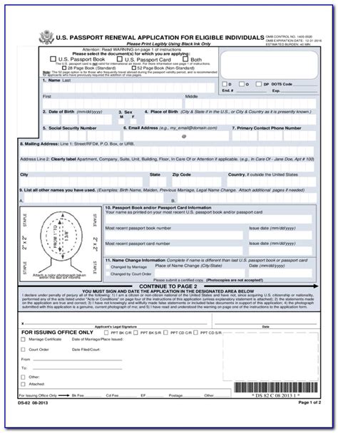 Passport Renewal Form 2 Printable Form 2024