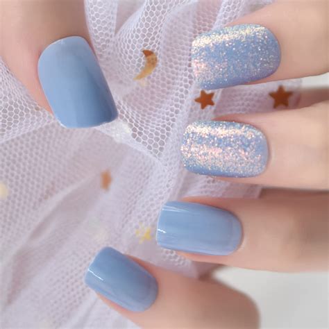 Get The Perfect Party Look With Blue Glitter Acrylic Nails Add Some