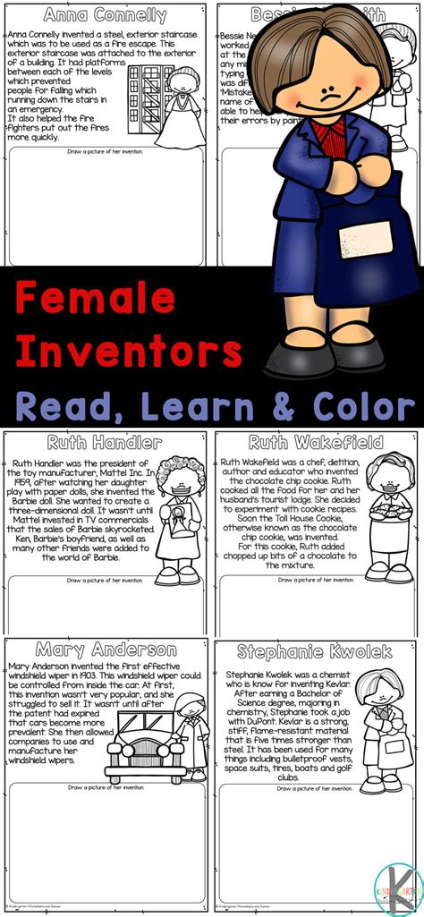 FREE Famous Female Scientists and their Inventions Coloring Pages
