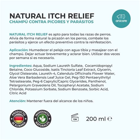 Natural Itch Relief ¡champú Contra La Picazón Y Los Parásitos