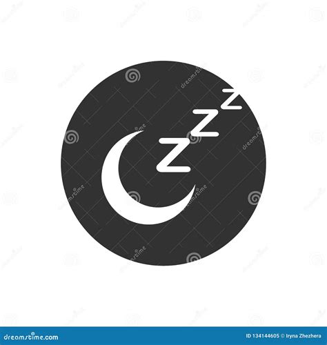 Black Zzz Moon Sleep Icon Sleeping Zzz Vector Web Icon Isolated On