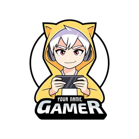 Premium Vector Gamer Anime Boy Playing On Smart Phone Esport Logo