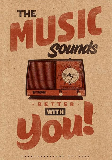 Music Sounds Better With You Vintage Poster Retro Art Print On