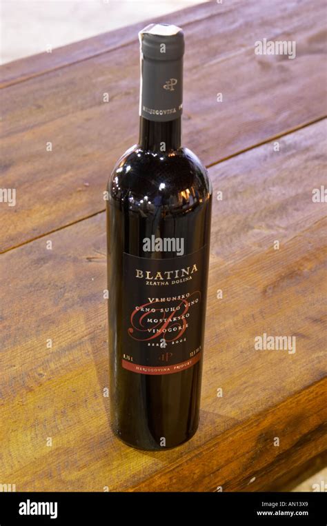 Bottle Of Blatina Zlatna Dolina Vrhunsko Crno Suho Vino Red Wine 2004