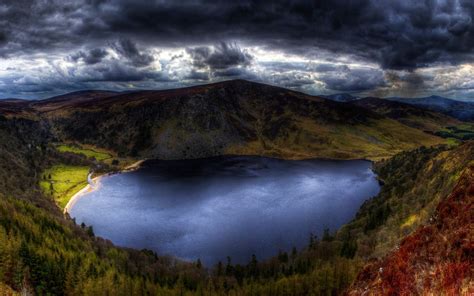 Nature Landscape Lake Clouds Mountain Ireland Forest Grass