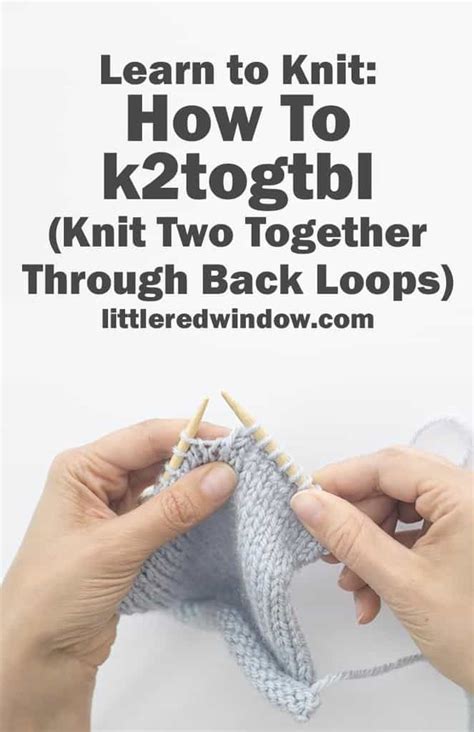 Working a k2tog decreases the stitch count, because you have effectively gathered two stitches together into a single stitch. Learn to Knit - K2togtbl (Knit Two Together Through Back ...