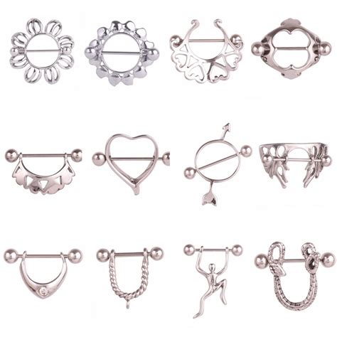 2pc lot 14g 16g surgical steel nipple rings nipple shield barbells sexy pircing rings piercing