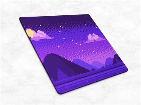 Lo Fi Aesthetic Night Sky Pixel Art Desk Mat Purple Neon Etsy