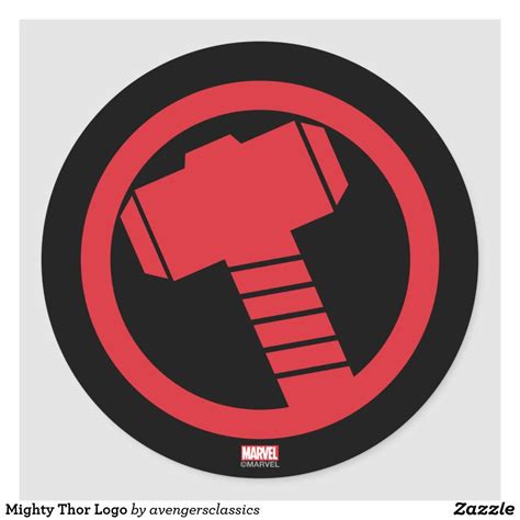 Mighty Thor Logo Classic Round Sticker Zazzle Avengers Logo Thor