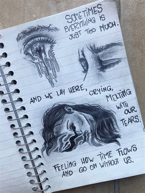 Sad Drawings Book Art Drawings Drawing Quotes Mini Drawings Hand