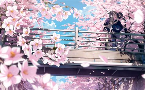 Pink Flower Anime Desktop Wallpapers Wallpaper Cave
