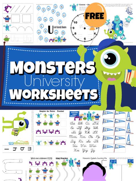 Monsters Inc Printable Worksheets 123 Homeschool 4 Me