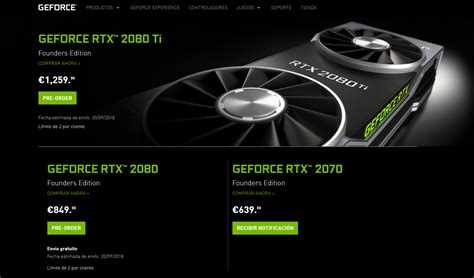 Nvidia Geforce Rtx 2080 Ti 2080 Y 2070 Especificaciones Y Precio