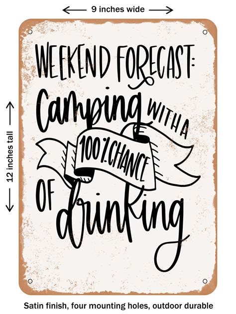 Decorative Metal Sign Weekend Forecast Camping With A Percent
