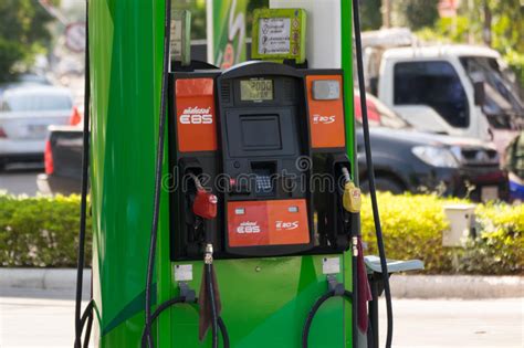 Gas Pumps On Petrol Station Stock Image Image Of Auto Economical