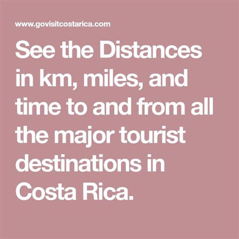 See The Distances In Km Miles And Time To And From All The Major