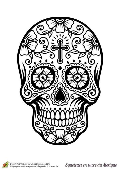Tête de mort à imprimer pour colorier halloween. Dessin Tete De Mort Coloriage T Te De Mort Mexicaine - Calavera Mexicana Tattoo Design (#835730 ...