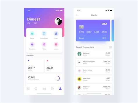 Card App Interface Design Mobile App Design Inspiration Ux App Design