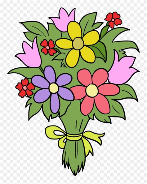 Bouquet Clipart Fun Flower Flower Bouquet Drawing Easy Png Download