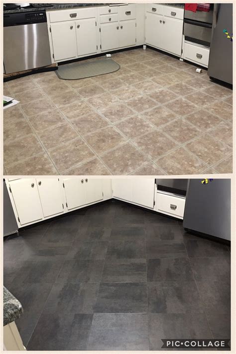 23 Grey Tile Peel And Stick Flooring For Kitchen Rug Type