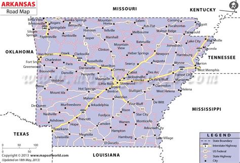 Arkansas Road Map With Cities Zoopmafille