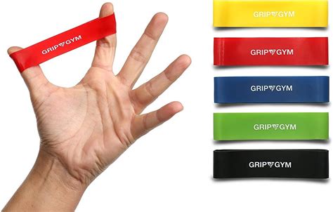 gripgym extensor bands 5 resistance levels set of 5 finger stretcher hand