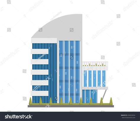 Modern Flat Commercial Office Building Suitable Stock Vector Royalty