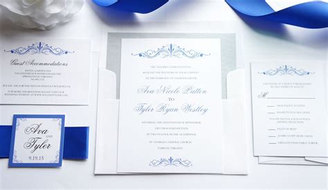 Royal Blue Wedding Invitation Sample Set Blue Wedding Invitations