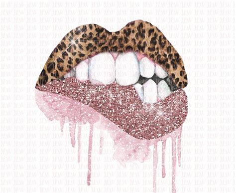 Drippinglipspinkleopardcheetahglittergoldwatercolorsublimation