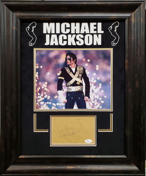 Michael Jackson Signed 185x225 Custom Framed Cut Display Jsa Loa